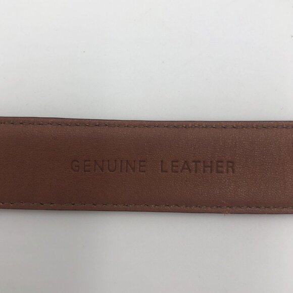 LAUREN Ralph Lauren Cognac Brown Croc-Embossed Leather Belt with Silver Buckle S - Picture 6 of 8